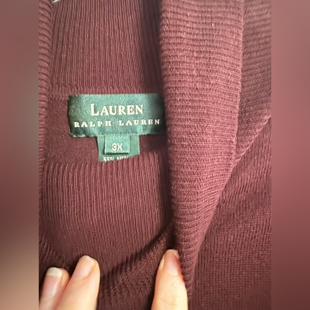 Ralph Lauren Burgundy Knit Turtleneck Wool Blend Women’s Sweater 3X - Picture 2 of 3
